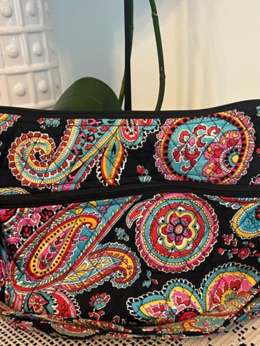 Vera Bradley Parisian Paisley Zip Hipster Crossbody Shoulder Bag Purse